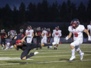 Papermakers Zach Blair makes a catch home opener game against thin the home opener against Clackamas at Doc Harris Stadium on Friday, September 10, 2021.