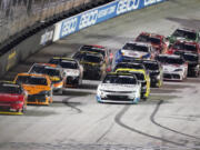 Drivers come down a straightaway during a NASCAR Xfinity Series at Bristol Motor Speedway on Sept. 17, 2021. Those same cars will be coming down the straightaway of Portland International Raceway on June 4, 2022, as the Xfinity Series announced its schedule on Wednesday, Sept. 29, 2021.