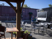 UnderBar owner Kurt Van Orden looks over the new food cart in the bar's expansion in Uptown Village on Friday afternoon.