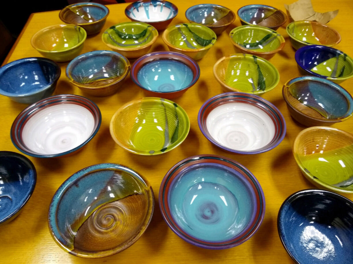 A $100 ticket to Share's Soup's On fundraiser includes six soups as well as two handmade ceramic bowls. These are by Nick Molatore.