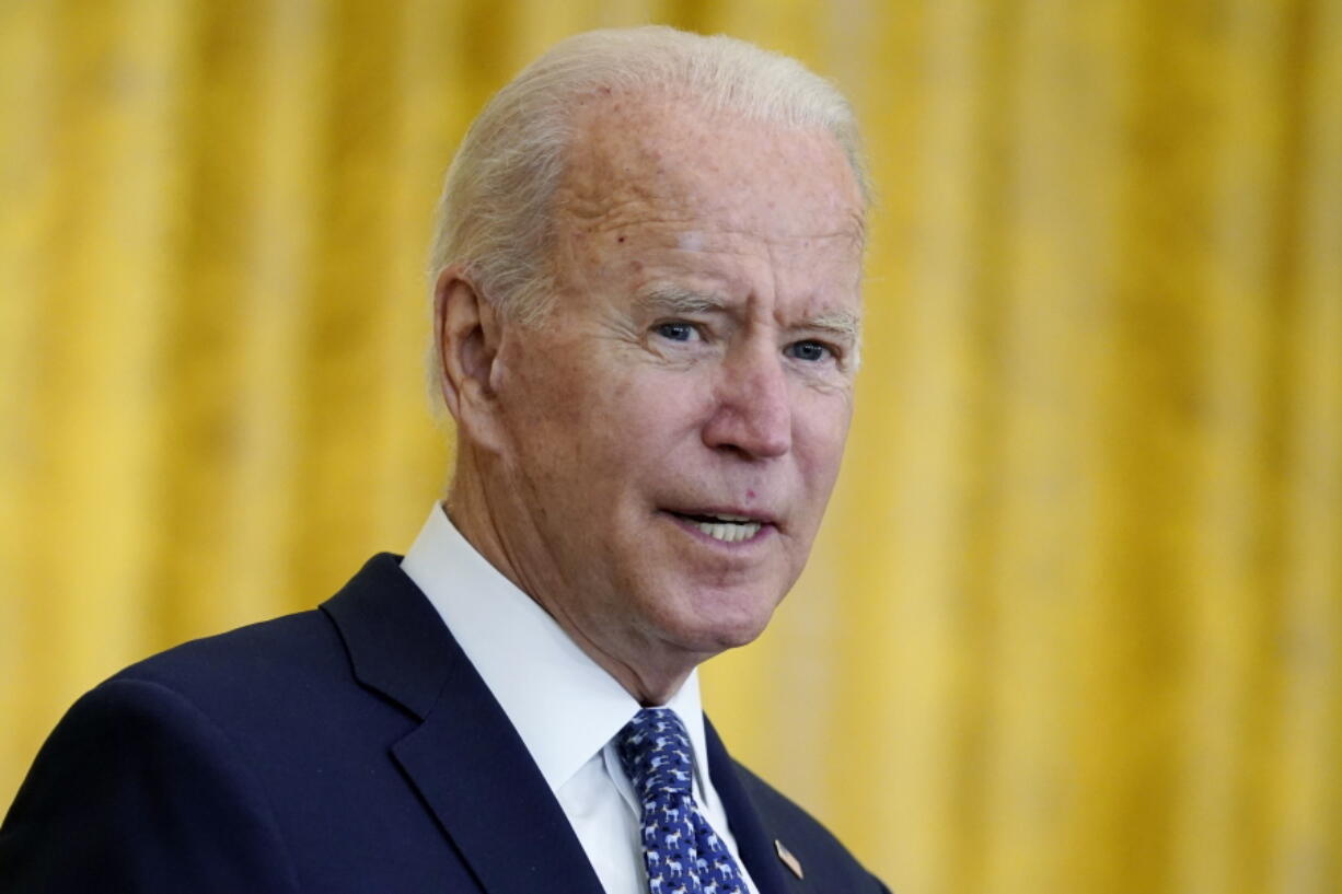 President Joe Biden speaks during an event to celebrate labor unions, in the East Room of the White House, Wednesday, Sept. 8, 2021, in Washington.