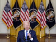 President Joe Biden delivers remarks on the economy in the East Room of the White House, Thursday, Sept. 16, 2021, in Washington.