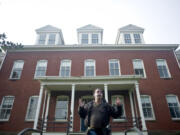 Historian and author Jeff Davis tells a story about spending the night in the haunted Post Hospital in Fort Vancouver during the Spirit Tales Walking Tour in 2016.