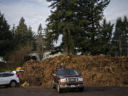 H & H Wood Recyclers, shown here in 2020, is among the sites participating in this year's leaf voucher program. But use as many leaves as you can as mulch before hauling the excess away.