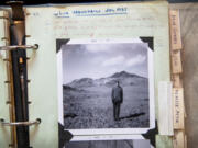 Jon Fredland has kept a chronicle of his mountaineering adventures. Some trips have photos like this Polaroid of him after climbing White Mountain Peak, California in1967 with the note, "Me after the climb.