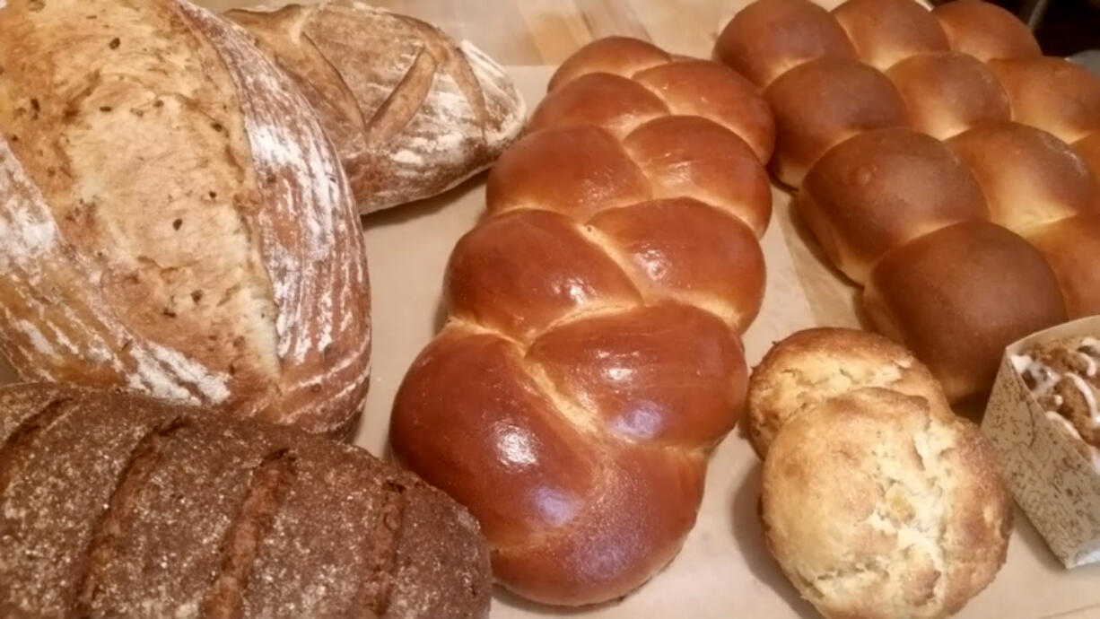 Bakerchic's sells sourdough bread, baguettes, cinnamon rolls, blueberry scones and other baked goods at the Ridgefield Farmers Market.