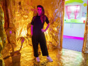 Installation artist Sol Cejas in The Haus of Luna's Gold Room, which is where she first started envisioning her future as an artist, she said.