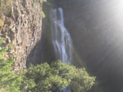 Salt Creek Falls as seen on a late September afternoon. The viewing platform is just 50 yards from the parking lot. Take precautions with your valuables anyway.