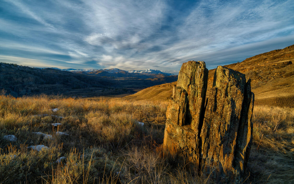 Split rock in the Tunk Valley is part of a nearly 10,000-acre parcel now controlled and conserved by the Colville Tribes.