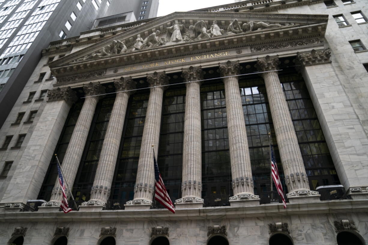 The New York Stock Exchange operates during normal business hours in the Financial District, Wednesday, Oct. 13, 2021, in the Manhattan borough of New York.  Stocks are moving broadly higher in early trading on Wall Street as the market builds momentum a day after breaking a three-day losing streak. The S&P 500 added 0.9% early Thursday, Oct. 14, putting the benchmark index into the green for the week.