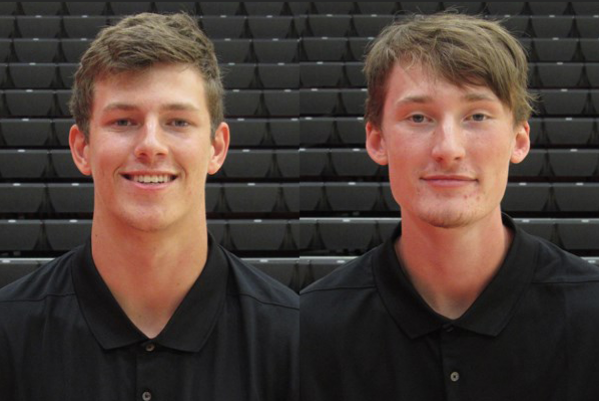 Jackson Clemmer, left, and Blake Asciutto after Camas High graduates who play football at Southern Oregon University.