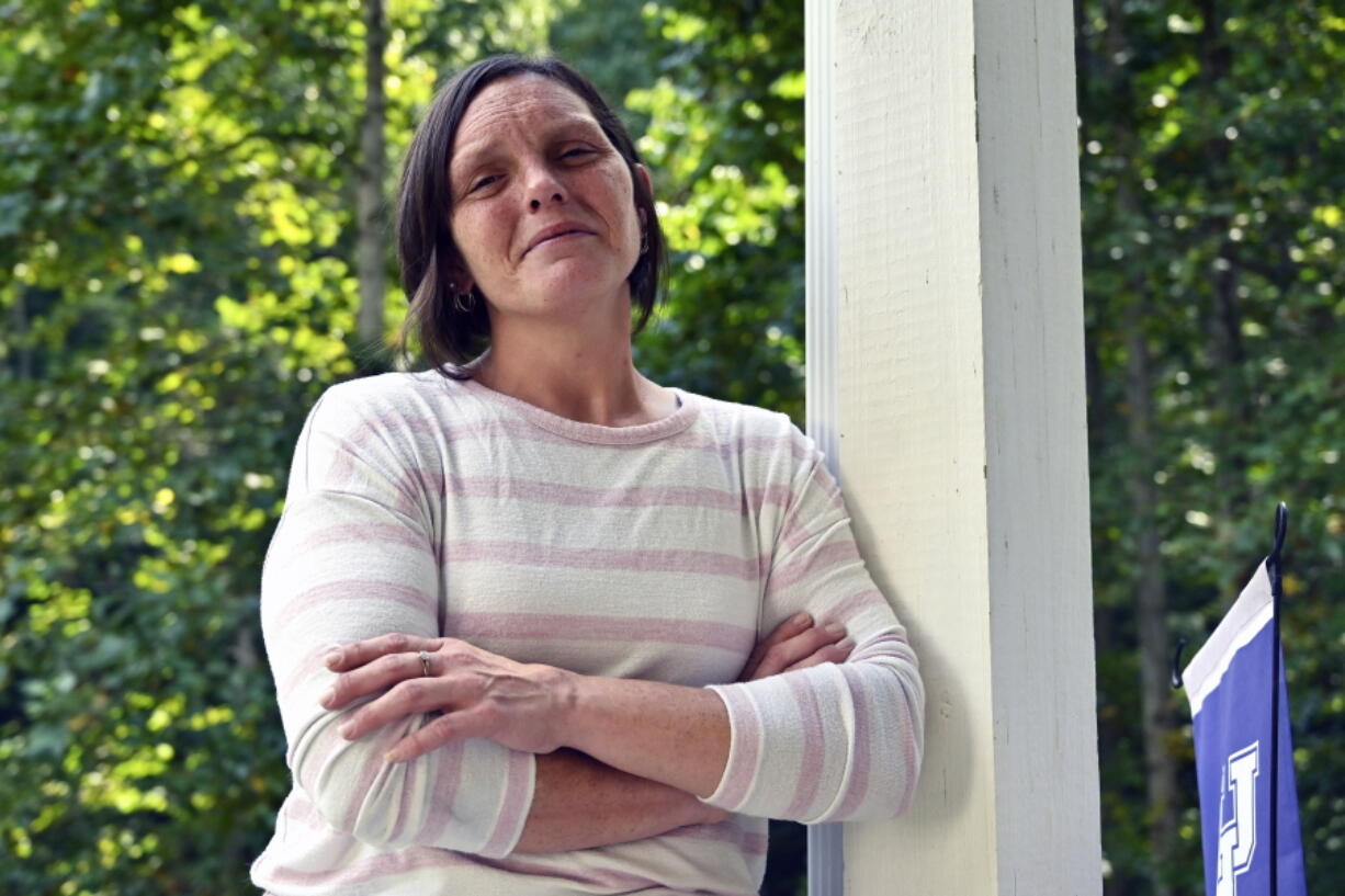 Mary Sexton, at her home in Hazard, Ky., Wednesday, Sept. 29, 2021. was a former client of attorney Eric Conn, who was found guilty of the largest social security fraud in history. Conn secured benefits for Sexton, but Sexton and hundreds of others lost their benefits back in 2015 and are still fighting to get their full benefits restored. (AP Photo/Timothy D.