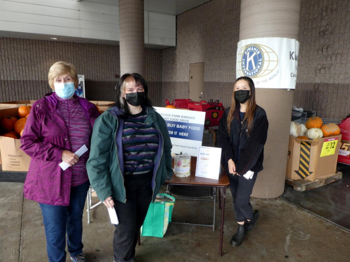 Cascade Park Kiwanis members were joined by Key Clubs from Camas, HeLa, Mountain View and Union high schools in hosting the club's Baby Food Drive benefitting the Clark County Food Bank.