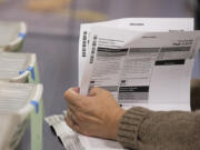 Ballot inspectors perform a manual count of 600 ballots to ensure election integrity.