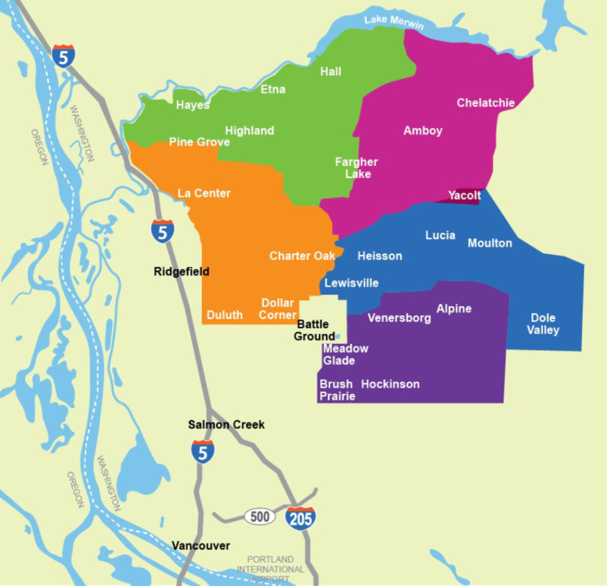 Service map for Community in Motion's new North County Shuttle Service.