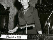 Ella Wintler, a state representative from Clark County, wields the gavel as the speaker pro tem in Olympia during a legislative session. She served in that capacity from 1963-65 but said she preferred being just a legislator.