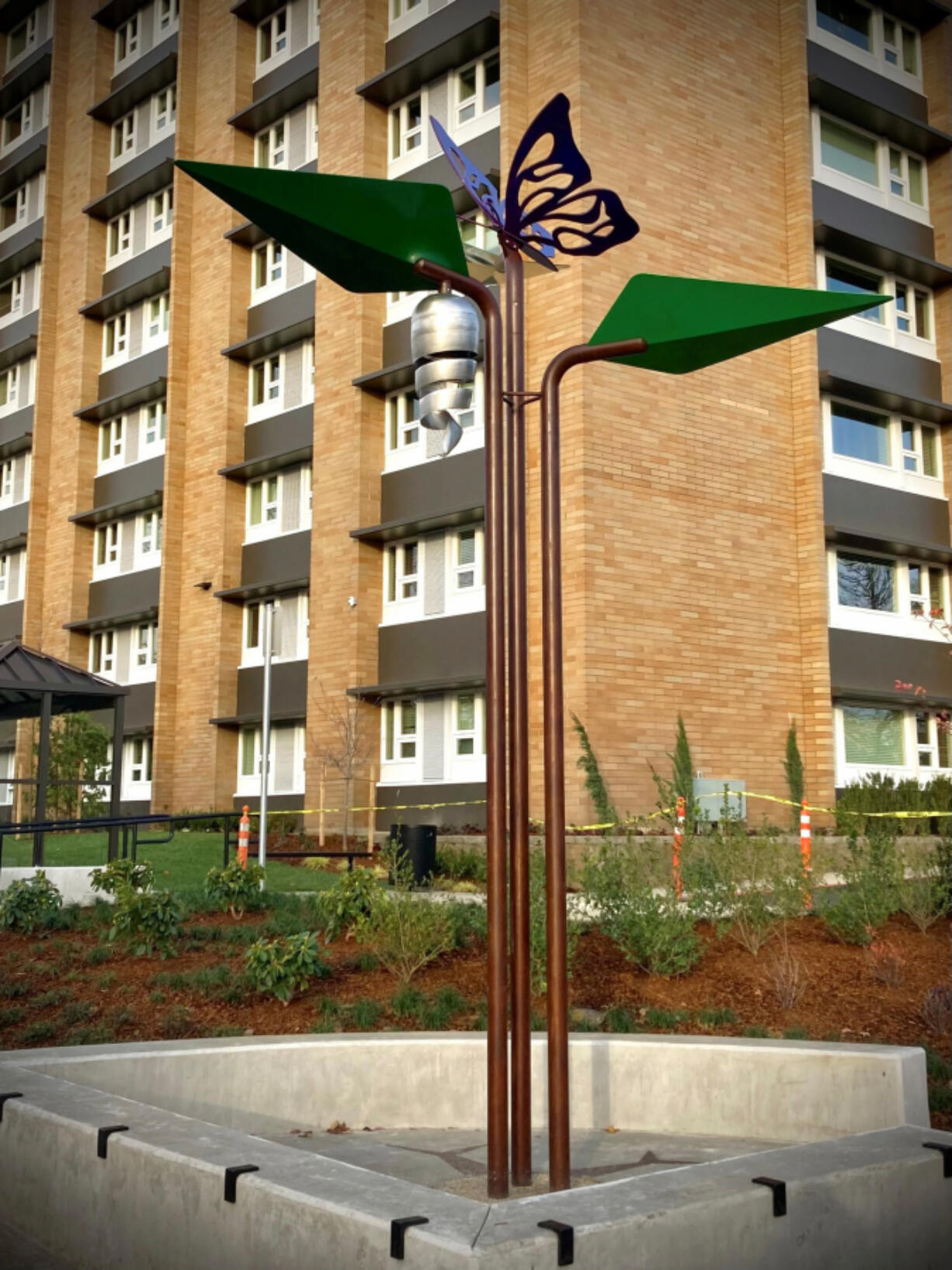 The new Leaves of Change sculpture has just been unveiled outside Columbia House.