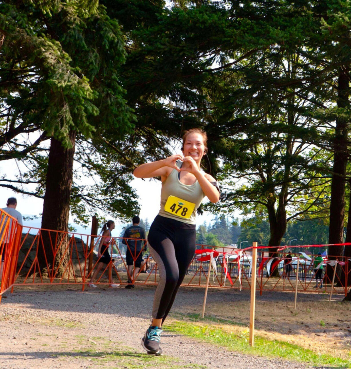 Alicia Nilo nears the end of the Bridge of the Gods half marathon in August.