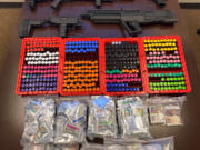 Investigators recovered six firearms; $32,000 in cash; about 11,000 counterfeit oxycodone pills they said likely contained fentanyl, worth an estimated $110,000; and steroids and other pills packaged for distribution, worth an estimated $35,000, during a search of a house at 8313 N.E. 158th Ave. They searched the house in connection with the May overdose death of a man in east Clark County.