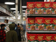 Stuffing mix is stocked and on display for Thanksgiving dinner items on Nov. 2, at a Pete's Fresh Market in Glen Ellyn, Ill. (John J.