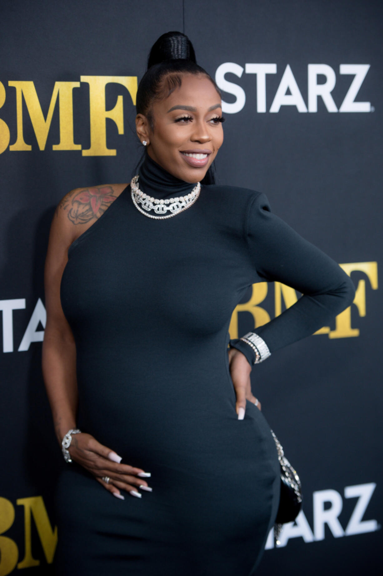 Arkeisha "Kash Doll" Knight attends STARZ Series "BMF" world premiere at Cellairis Amphitheatre at Lakewood on Sept. 23 in Atlanta.