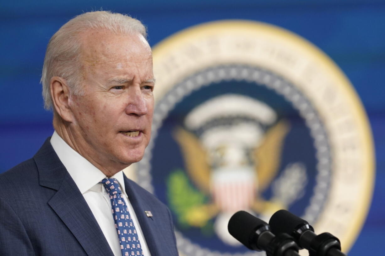 FILE - President Joe Biden speaks as he announces that he is nominating Jerome Powell for a second four-year term as Federal Reserve chair, during an event in the South Court Auditorium on the White House complex in Washington, Nov. 22, 2021.