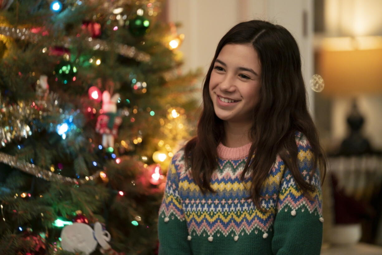 Scarlett Estevez in a scene from "Christmas Again," a holiday film premiering Dec. 3 on Disney Channel.