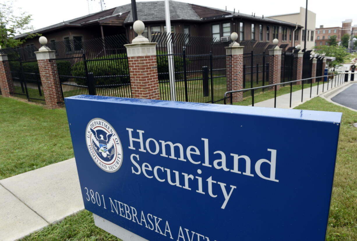 FILE - The Homeland Security Department headquarters in northwest Washington, on June 5, 2015. The Department of Homeland Security says the U.S. faces a "heightened threat environment" with the approach of the holidays.