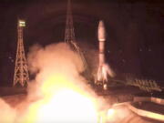 In this photo taken from video provided by Roscosmos Space Agency Press Service, The Soyuz rocket blasts off from the launch pad at Russia's space facility in Baikonur, Kazakhstan, Wednesday, Nov. 24, 2021. A Russian rocket blasted off successfully on Wednesday to deliver a new docking module to the International Space Station. The Soyuz rocket lifted off as scheduled at 6:06 p.m. (1306 GMT) from the Russian launch facility in Baikonur, Kazakhstan, carrying the Progress cargo ship with the Prichal (Pier) docking module attached to it.