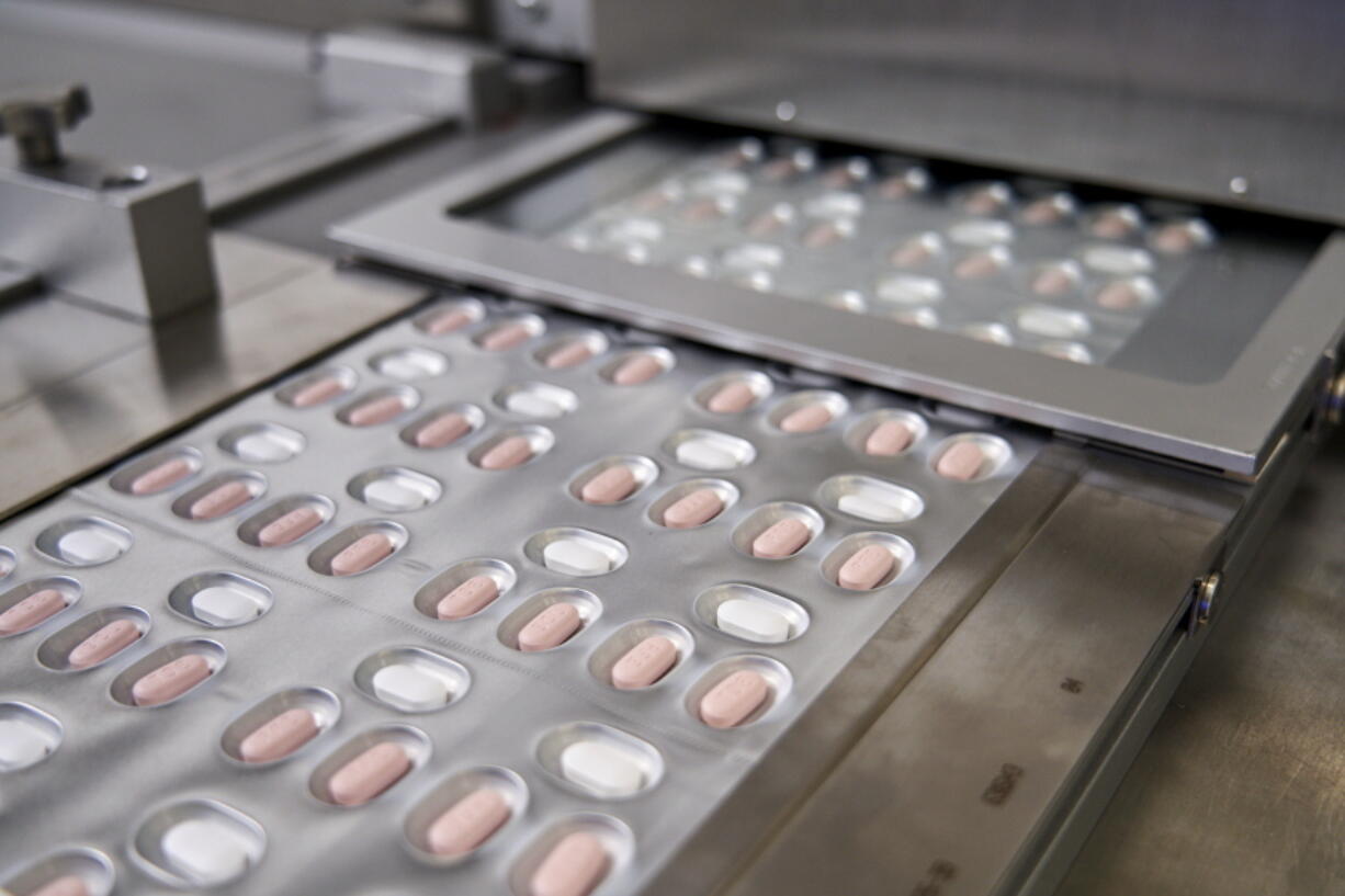 This image provided by Pfizer shows its COVID-19 pills. Drugmaker Pfizer said Tuesday, Nov. 16, 2021, it is submitting its experimental pill for U.S. authorization, setting the stage for a likely launch in coming weeks.