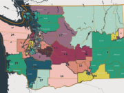 A map of the proposed legislative districts in Washington.