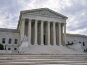 The Supreme Court is seen on the first day of the new term, in Washington, Monday, Oct. 4, 2021. (AP Photo/J.