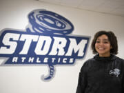 Skyview senior Tyra Schaub, our All-Region volleyball player of the year, pauses for a portrait at her school's gym on Friday afternoon, Dec. 3, 2021.