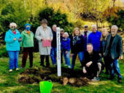 Rotary Club members recently installed a new Peace Pole at Jane Webber Evergreen Arboretum.