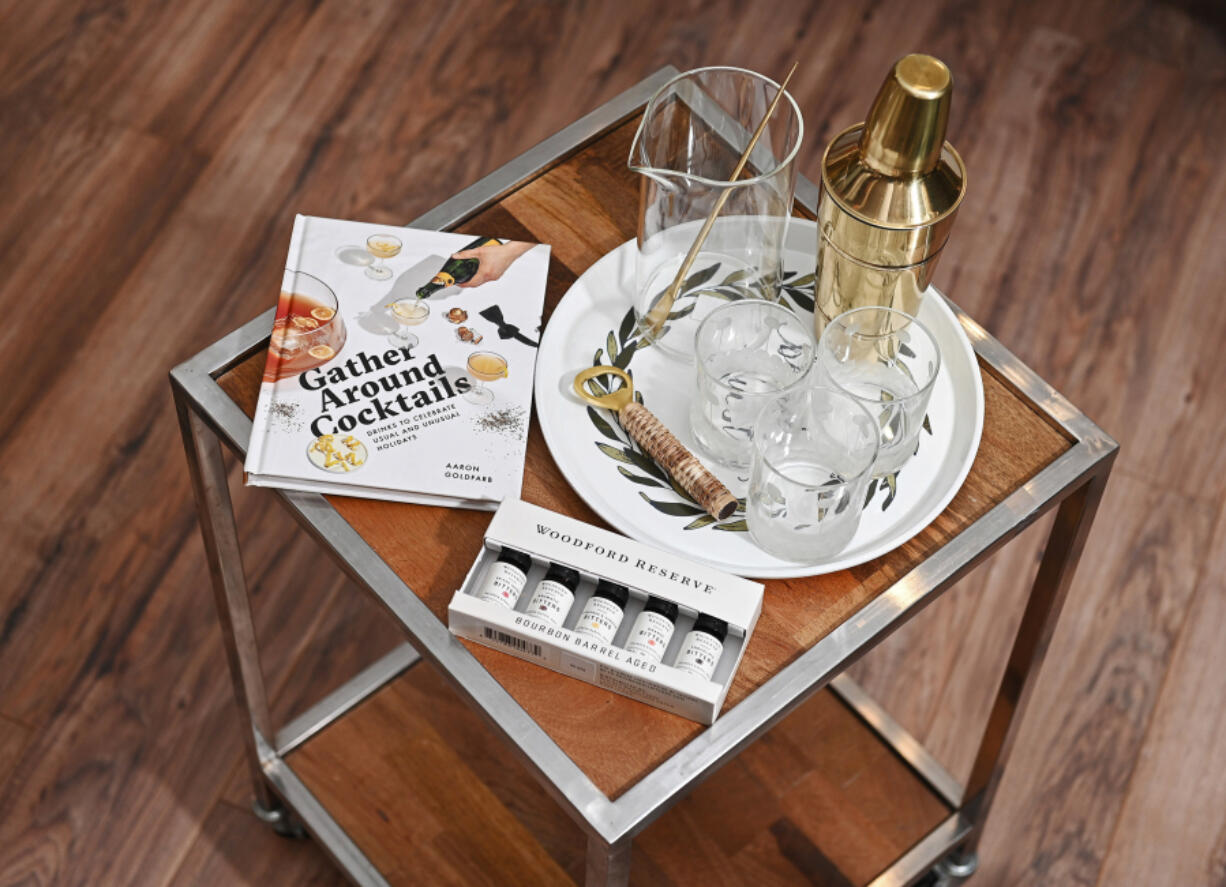 A cocktail cart will allow guests to make their own drinks. (Kenneth K.