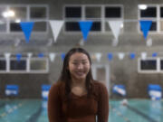 Union High's Annette Chang, who has been selected as The Columbian's All-Region girls swimmer of the year, is pictured at Cascade Athletic Club on Monday evening, Nov. 29, 2021.