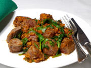 Skillet lamb and lentils.