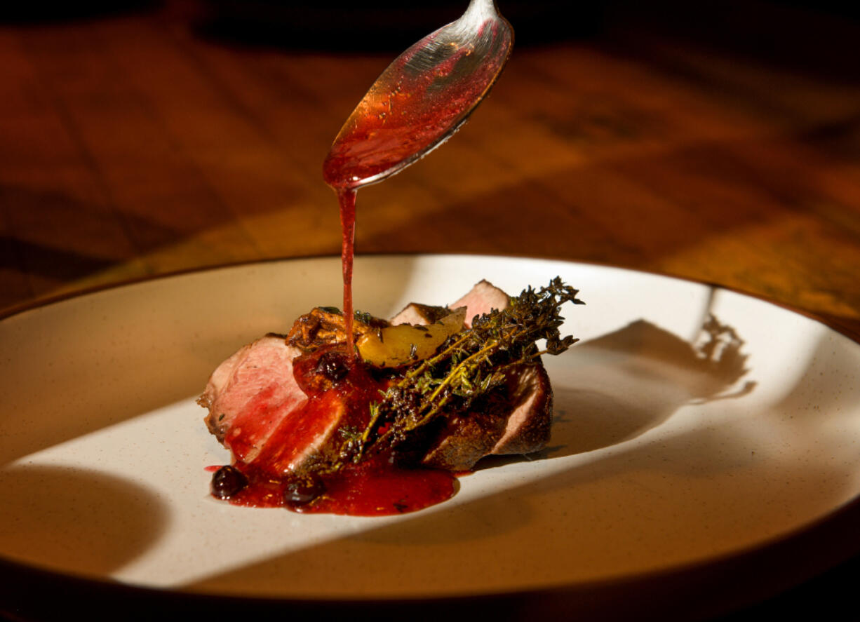 Venison prepared by Dave Racicot, executive chef at The Commoner restaurant in Hotel Monaco in Pittsburgh.