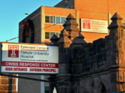 Episcopal Hospital, part of Temple Health, on East Lehigh Avenue at Front Street on Dec. 13, 2021, in Philadelphia. There have been two suicides and two fires inside the hospital, in its mental health wards.