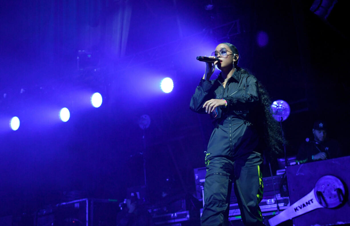 Singer/songwriter H.E.R. performs Dec. 6, 2019, at the Intersect music festival at the Las Vegas Festival Grounds in Las Vegas.