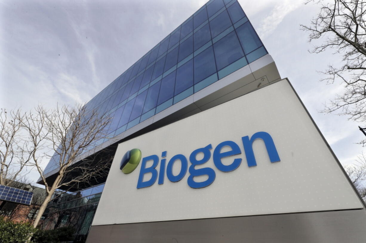 FILE - The Biogen Inc., headquarters is shown March 11, 2020, in Cambridge, Mass.  The head of a Senate panel that oversees Medicare is urging the Biden administration to cut back a hefty premium increase that will soon hit enrollees, joining a growing number of Democratic lawmakers demanding action amid widespread concern over rising inflation.