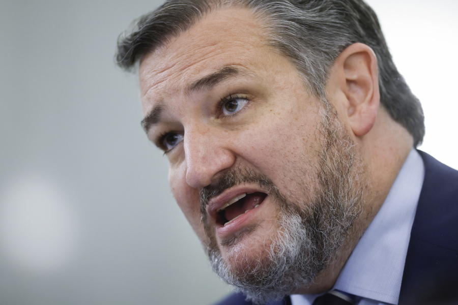 Sen. Ted Cruz, R-Texas, speaks during a Senate Commerce, Science, and Transportation in the Russell Senate Office Building on Capitol Hill on Wednesday, Dec. 15, 2021 in Washington.