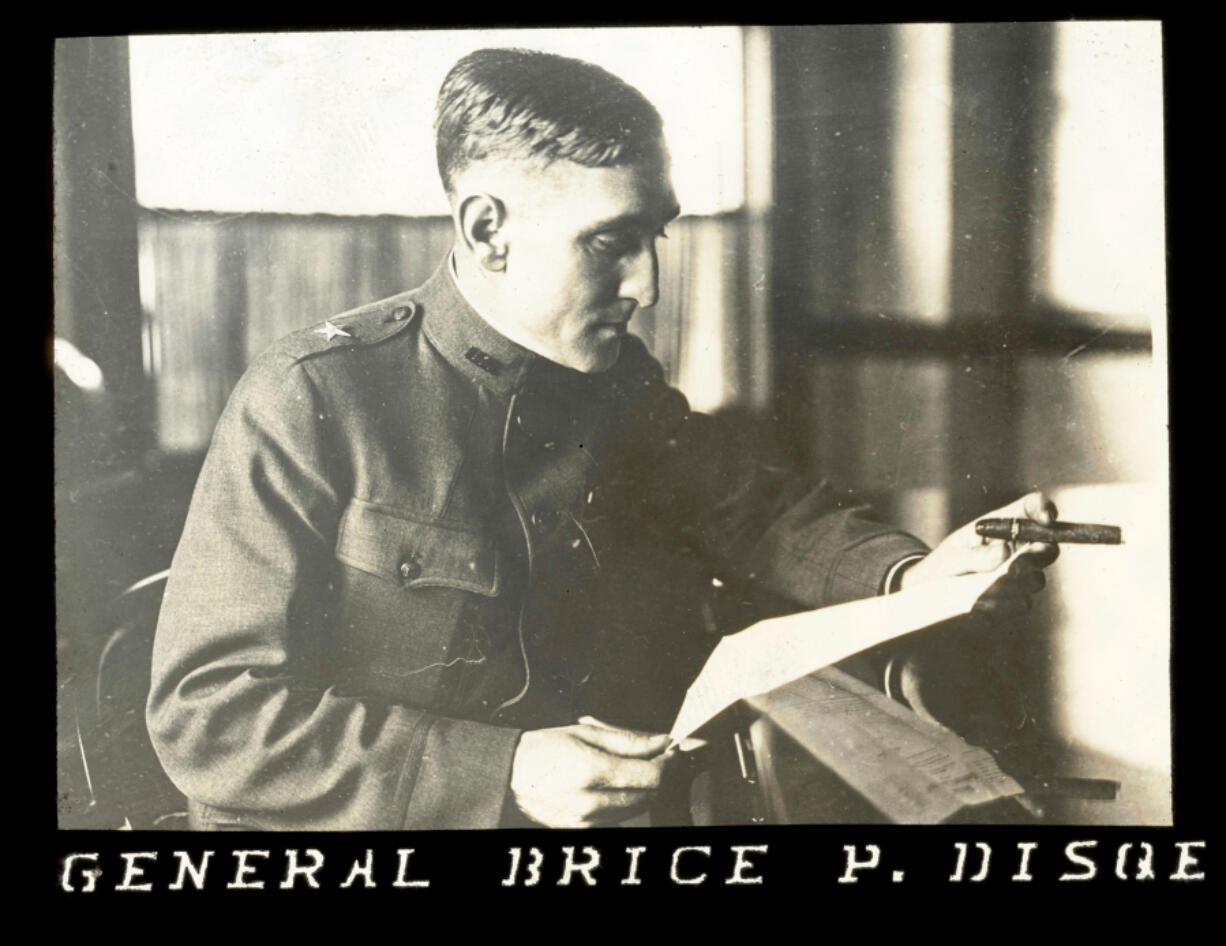 Gen. Brice Disque (1879-1960) began his career in the Philippines and rose through the enlisted ranks to captain before leaving the Army. He arrived in Portland in the fall of 1917 to lead the Spruce Production Division, part of the Army Signal Corps. In just 45 days, he built the Spruce Cut-up Plant (between Pearson Air Park and Fort Vancouver) to mill spruce for World War I airplanes.