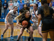 Hudson’s Bay girls play Hockinson on Tuesday, Jan. 4,2022, at Hockinson High School in Brush Prairie.