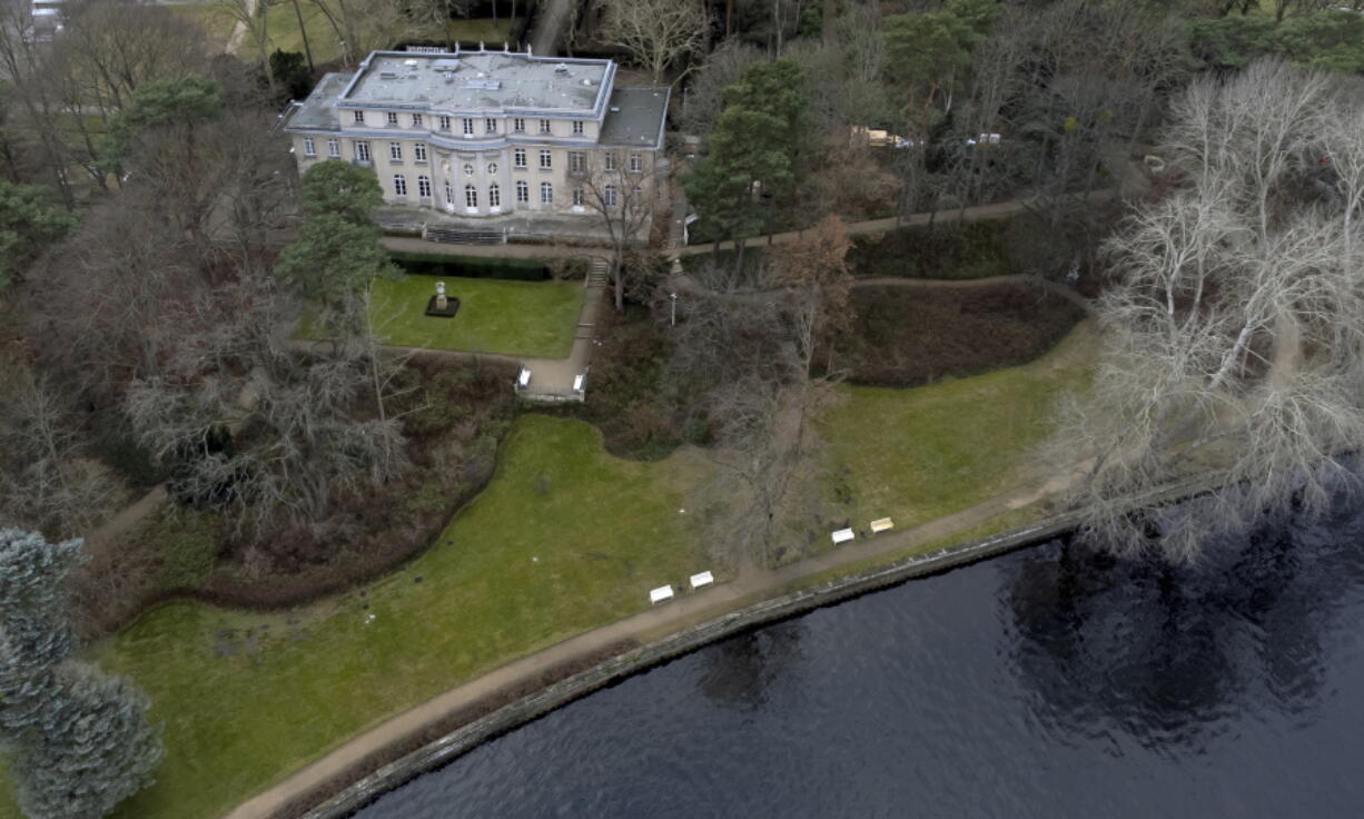 The 'Haus der Wannseekonferenz' (House of the Wannsee Conference) is pictured in Berlin, Germany, Tuesday, Jan. 18, 2022. On Tuesday, two days before the 80th anniversery of the conference, German President Frank-Walter Steinmeier visited the historic site of the meeting of high-ranking representatives of the authorities, SS and NSDAP.