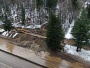 A landslide has closed Interstate 84 between Troutdate and Hood River in both directions.