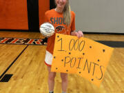 Jaiden Bea scored her 1,000th career point in Washougal 65-25 win over Woodland on Friday, Jan.