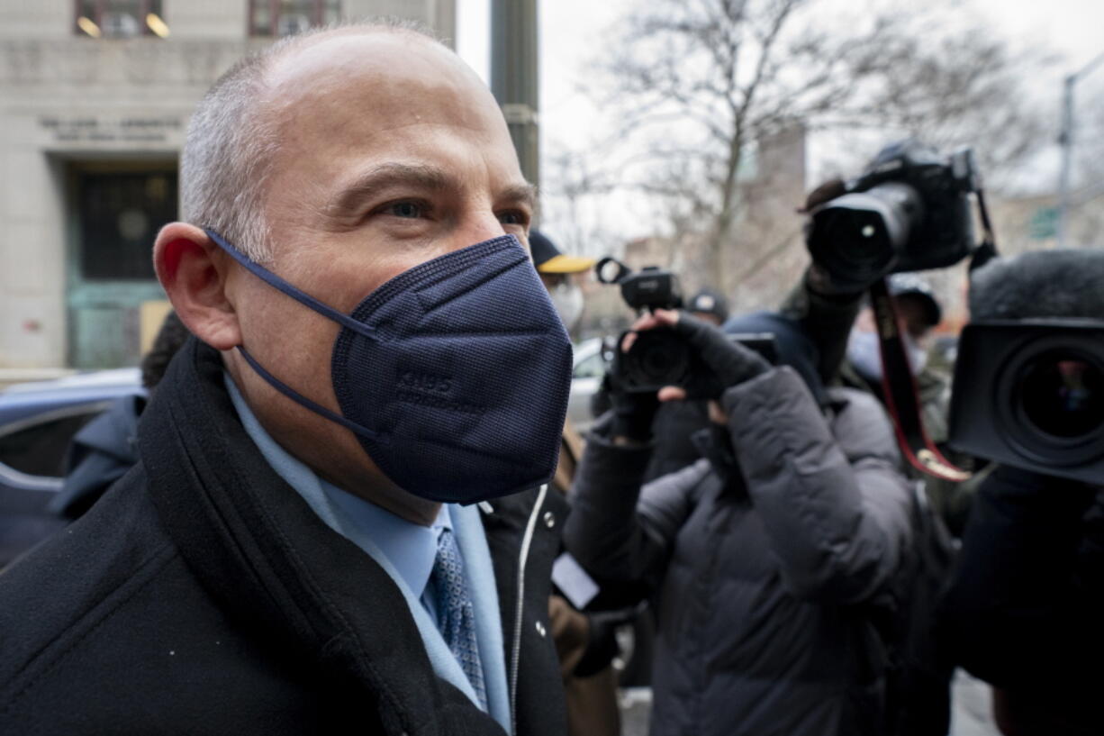 Michael Avenatti arrives to Federal court in Manhattan, Monday, Jan. 24, 2022, in New York. Avenatti, the once high-profile California attorney who regularly taunted then-President Donald Trump, was introduced to prospective jurors who will decide whether he cheated porn star Stormy Daniels out of hundreds of thousands of dollars.