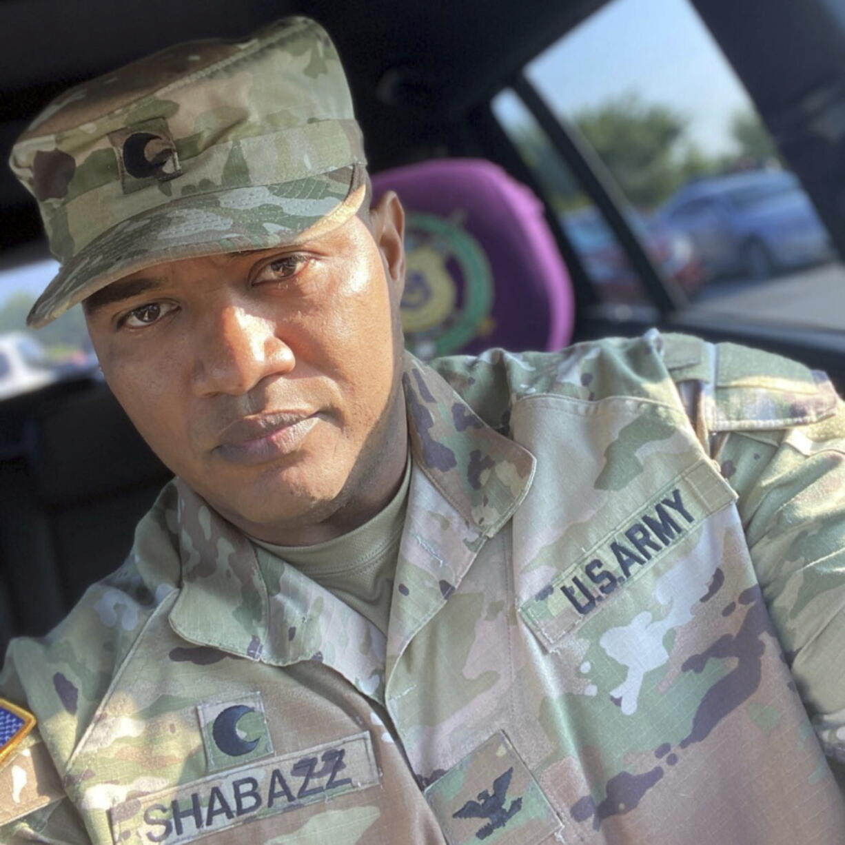 This undated selfie photo provided in January 2022 shows Army Col. Khallid Shabazz, the highest-ranking Muslim in the U.S. military. Not long after converting to Islam - facing discrimination from other soldiers, disappointment from his Lutheran family and with more than one citation for insubordination on his record - Shabazz was ready to quit the military. But a chance encounter with a Christian army chaplain not only convinced him to stay in the military but to pursue chaplaincy himself. '??Honestly, it was like a revelation from God. ... When it hit my ears, I knew that was what I was going to do in life. It was incredible.'??