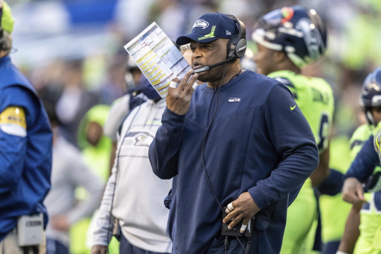 Seattle Seahawks defensive coordinator Ken Norton Jr. was fired defensive along with passing game coordinator Andre Curtis, the team said Tuesday., Jan. 18, 2022.